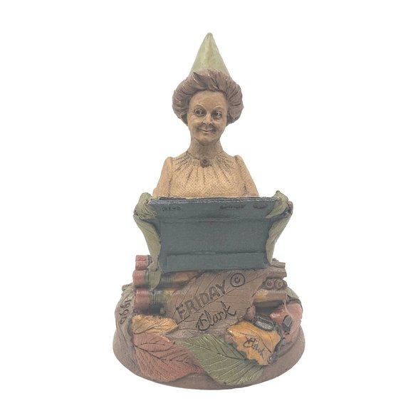 Tom Clark Gnome FRIDAY Signed Figurine Ed 30 Girl Secretary Typewriter COA TGIF - Picture 1 of 8
